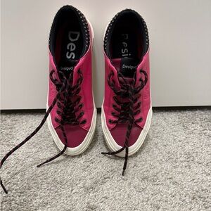 Desigual Fuchsia and Cream Sneakers
